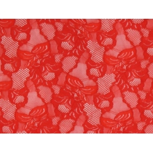 FLORAL CASCADE STRETCH LACE - fluorescent red