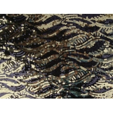 Meteor Sequins Mesh - black-gold