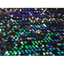 Velvet Sequin - green on black