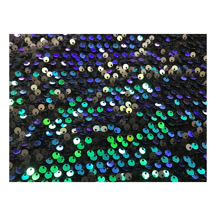 Velvet Sequin - green on black