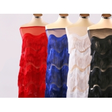 SCALLOPED ALL OVER FRINGE NET blue*