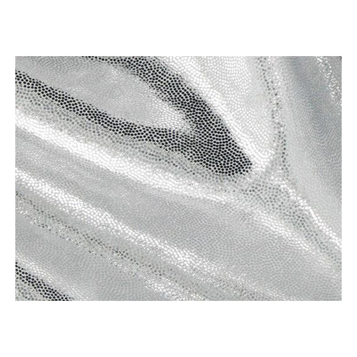 METALLIC DOT LYCRA silver on white