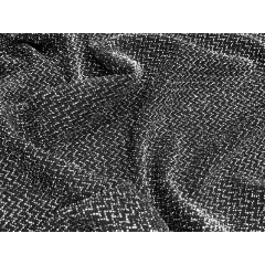 METALLIC JERSEY ZIGZAG silver on black*