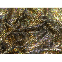 PYTHON FOIL LYCRA gold hologram on black