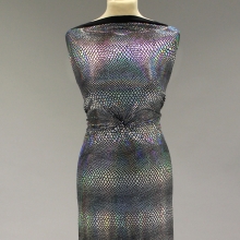 PYTHON FOIL LYCRA silver hologram on black