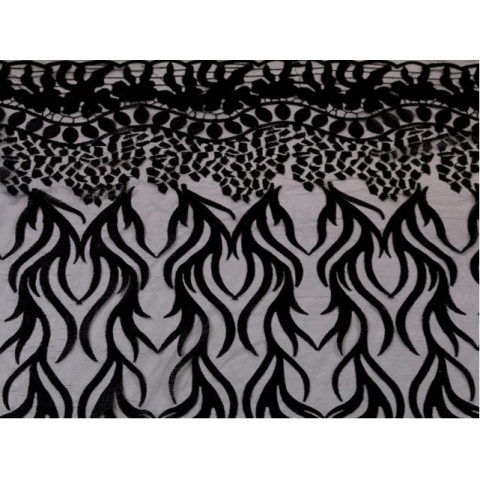 GABRIELA EMBROIDERED NET black*