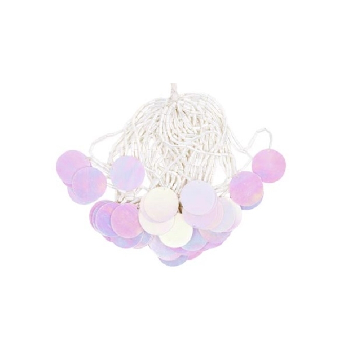 BEADS WITH ROUND SEQUINS white