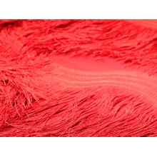 SCALLOPED ALL OVER FRINGE NET red*