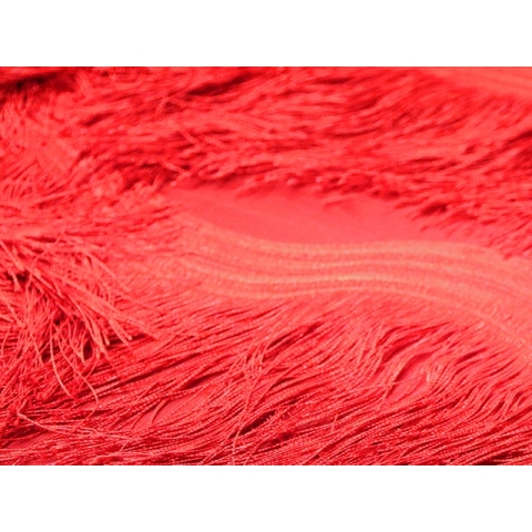 SCALLOPED ALL OVER FRINGE NET red*