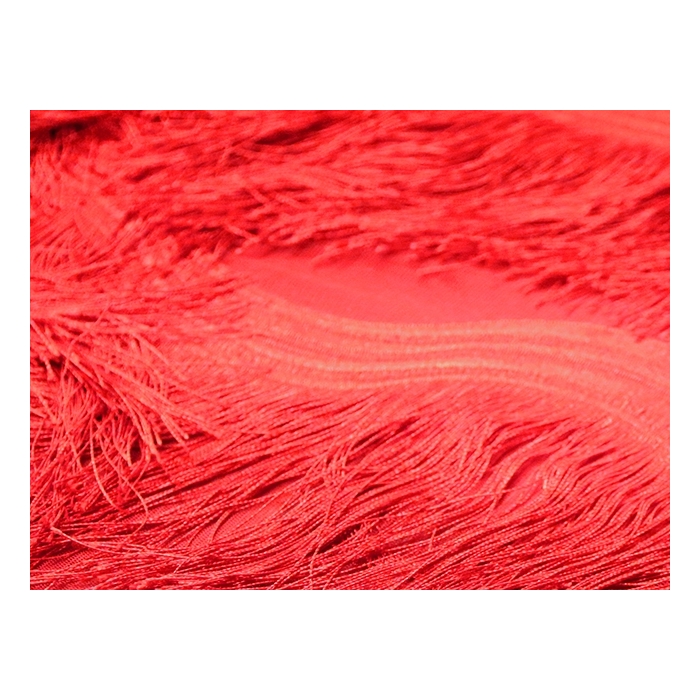 SCALLOPED ALL OVER FRINGE NET red*
