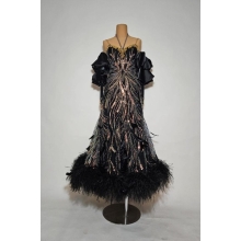 Ballroom dress MJD3037 BLACK+GOLD bis