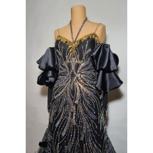 Ballroom dress MJD3037 BLACK+GOLD bis