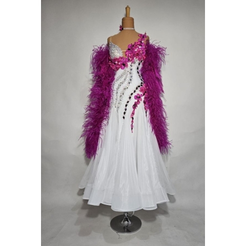 Sukienka do tańca Marta WHITE+FUCHSIA
