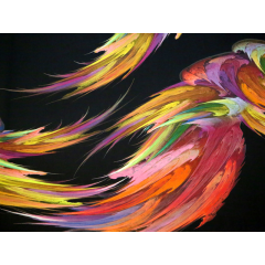 BRUSH STROKE GEORGETTE multi-coloured*