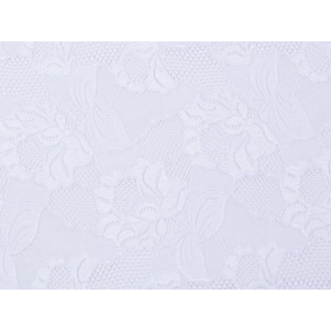 FLORAL CASCADE STRETCH LACE white