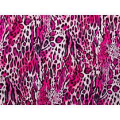 TEXTURED LEOPARD SMOOTH VELVET cerise