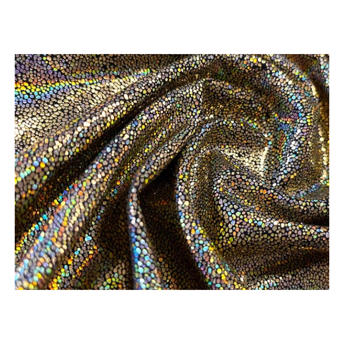 ILLUSION FOIL ON LIGHT WEIGHT LYCRA gold on black